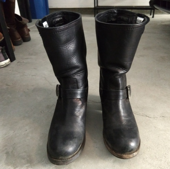 Frye Veronica Black Motorcycle Boot Women - Picture 2 of 5